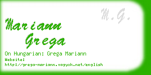 mariann grega business card